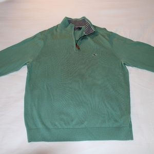 Vineyard Vines green 1/4 quarter zip sweater